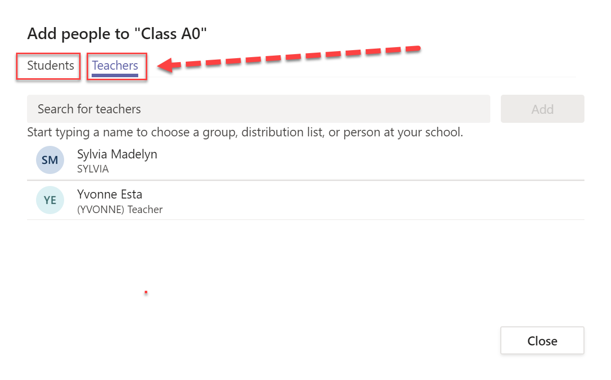 Add Teachers and Students
