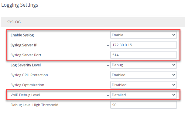 audiocodes settings