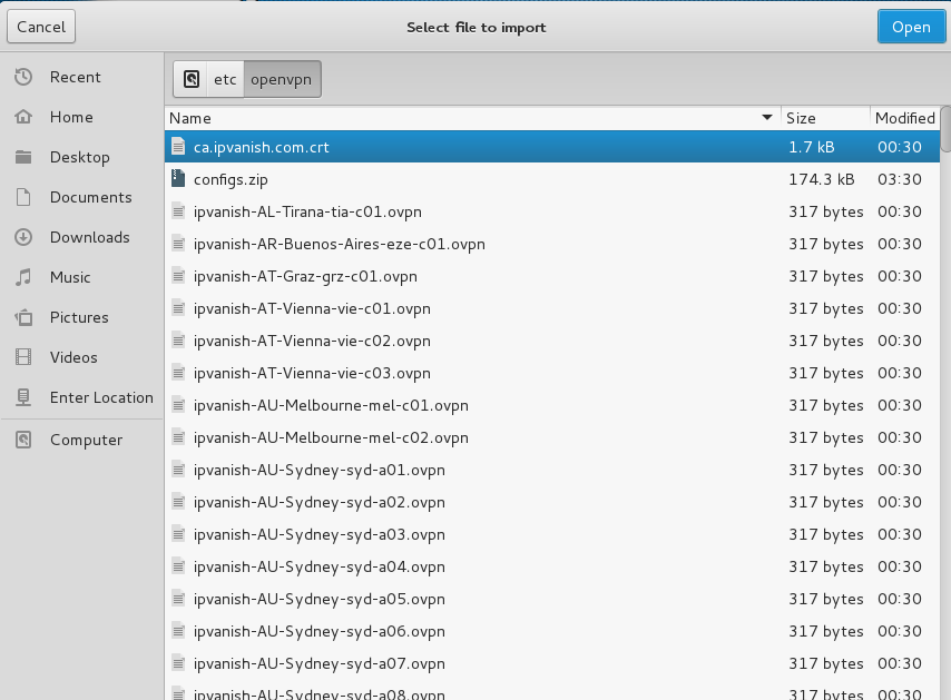 Kali File Browser openvpn