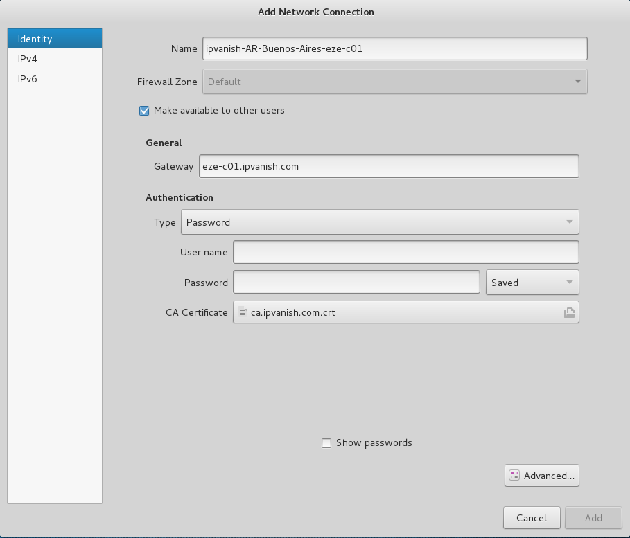 Import OpenVPN Profile