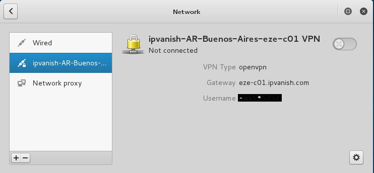 Network configuration openvpn