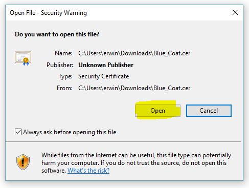 Blue Coat Intermediate CA