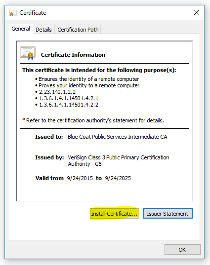 Blue Coat Intermediate CA